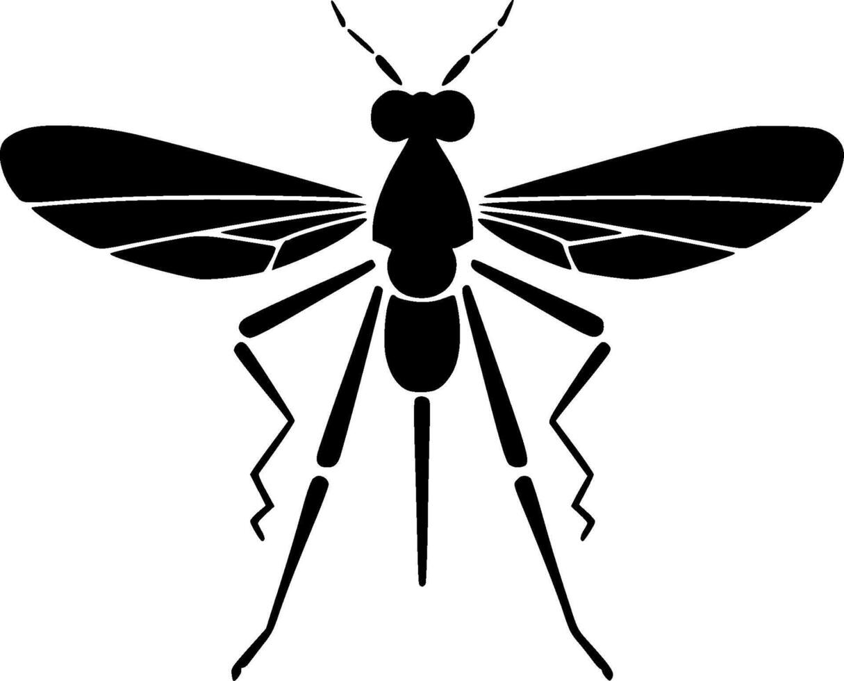 mosquito, negro y blanco ilustración vector