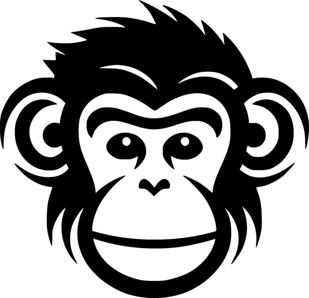 Monkey, Minimalist and Simple Silhouette - illustration vector