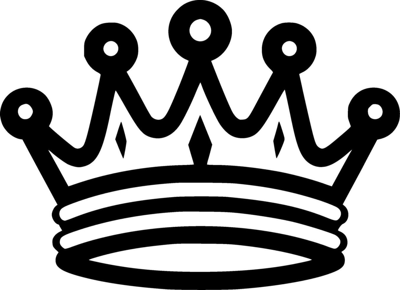 Crown - Black and White Isolated Icon - illustration vector