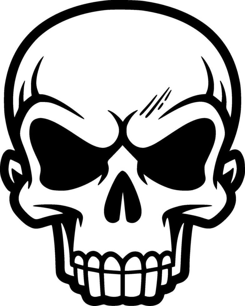 cráneo - minimalista y plano logo - ilustración vector