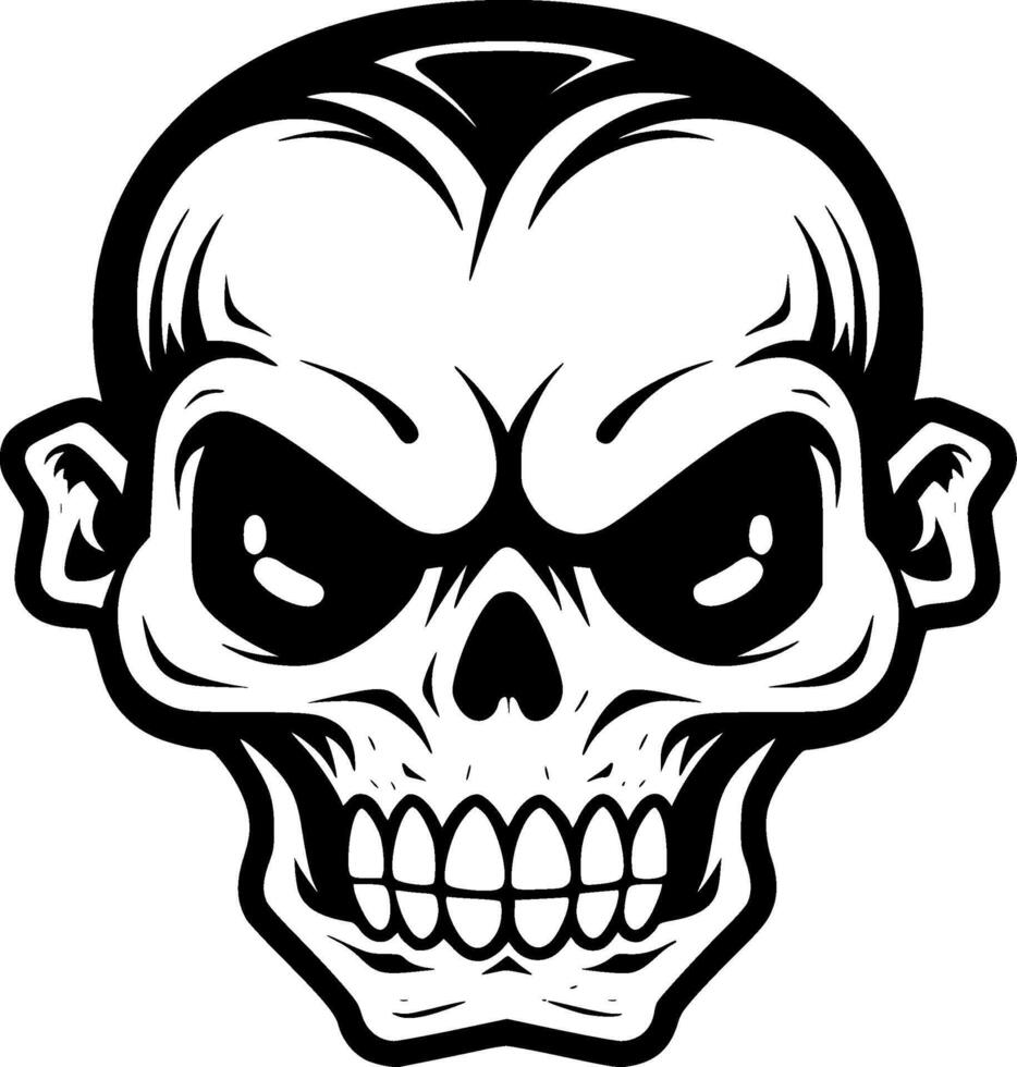 Skull - Black and White Isolated Icon - illustration vector