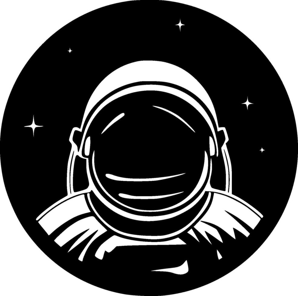 astronauta - minimalista y plano logo - ilustración vector