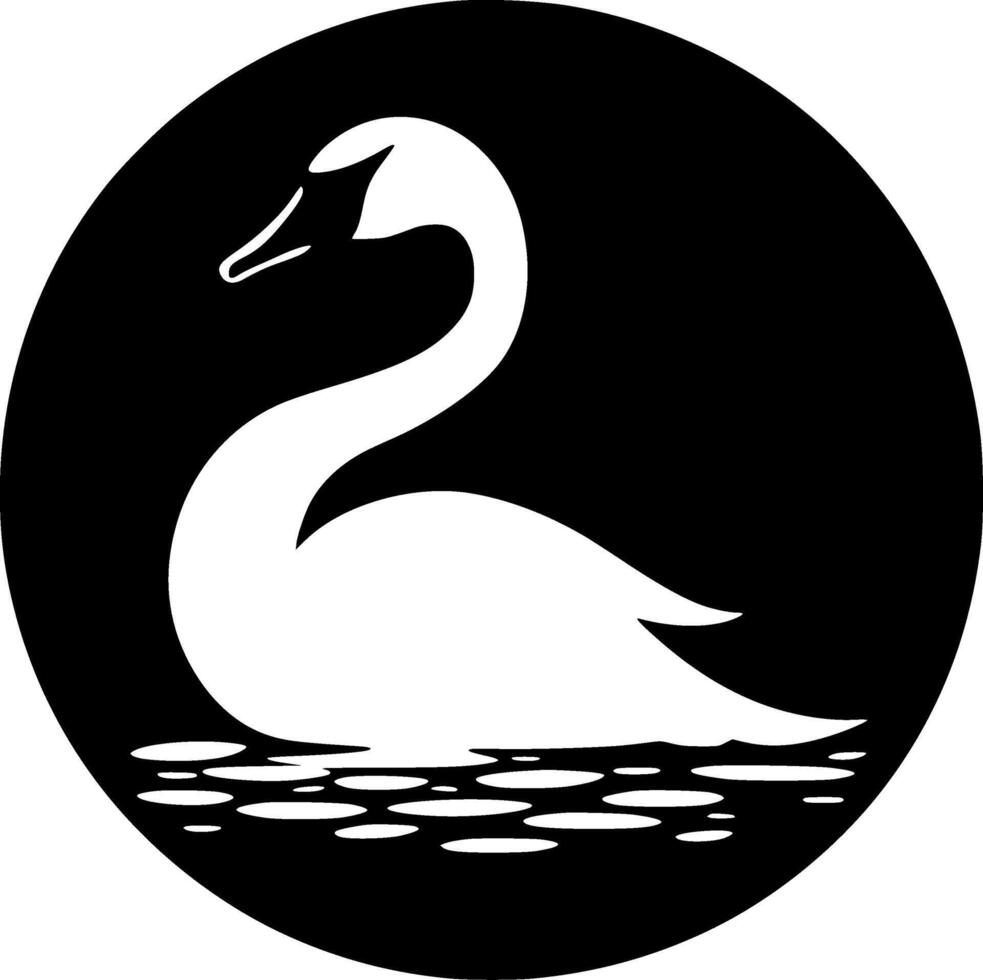 cisne - negro y blanco aislado icono - ilustración vector