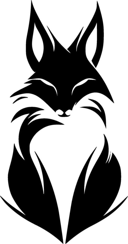 Fox - Black and White Isolated Icon - illustration vector