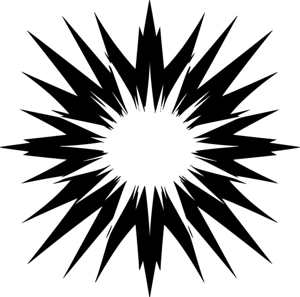 Explosion, Black and White illustration vector
