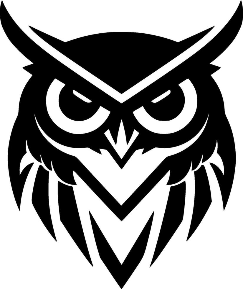 Owl, Black and White illustration vector