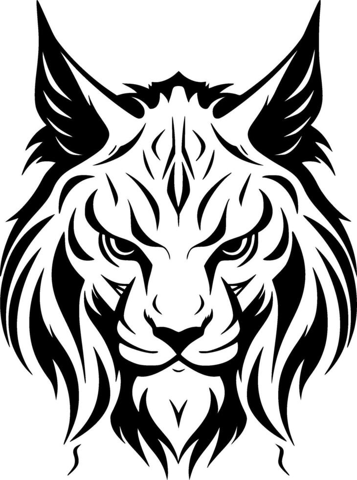 Lynx - Black and White Isolated Icon - illustration vector