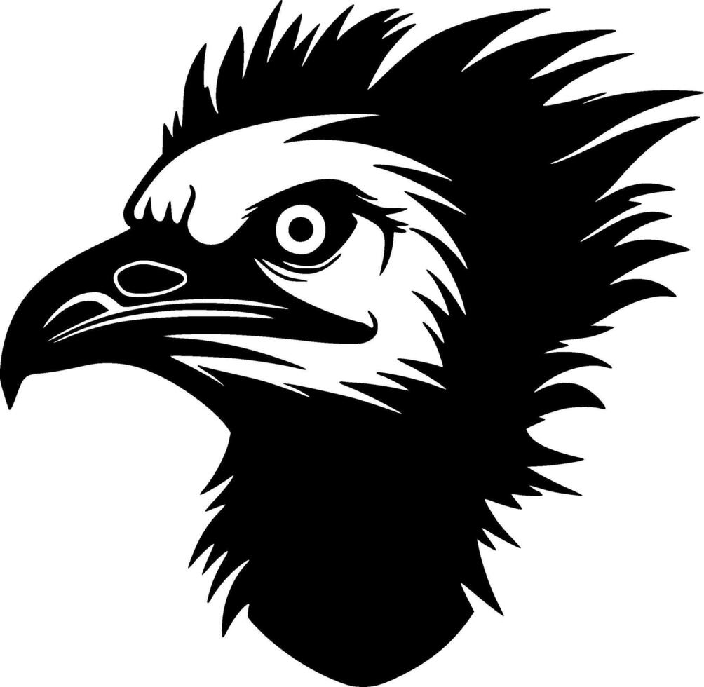 Vulture - Black and White Isolated Icon - illustration vector