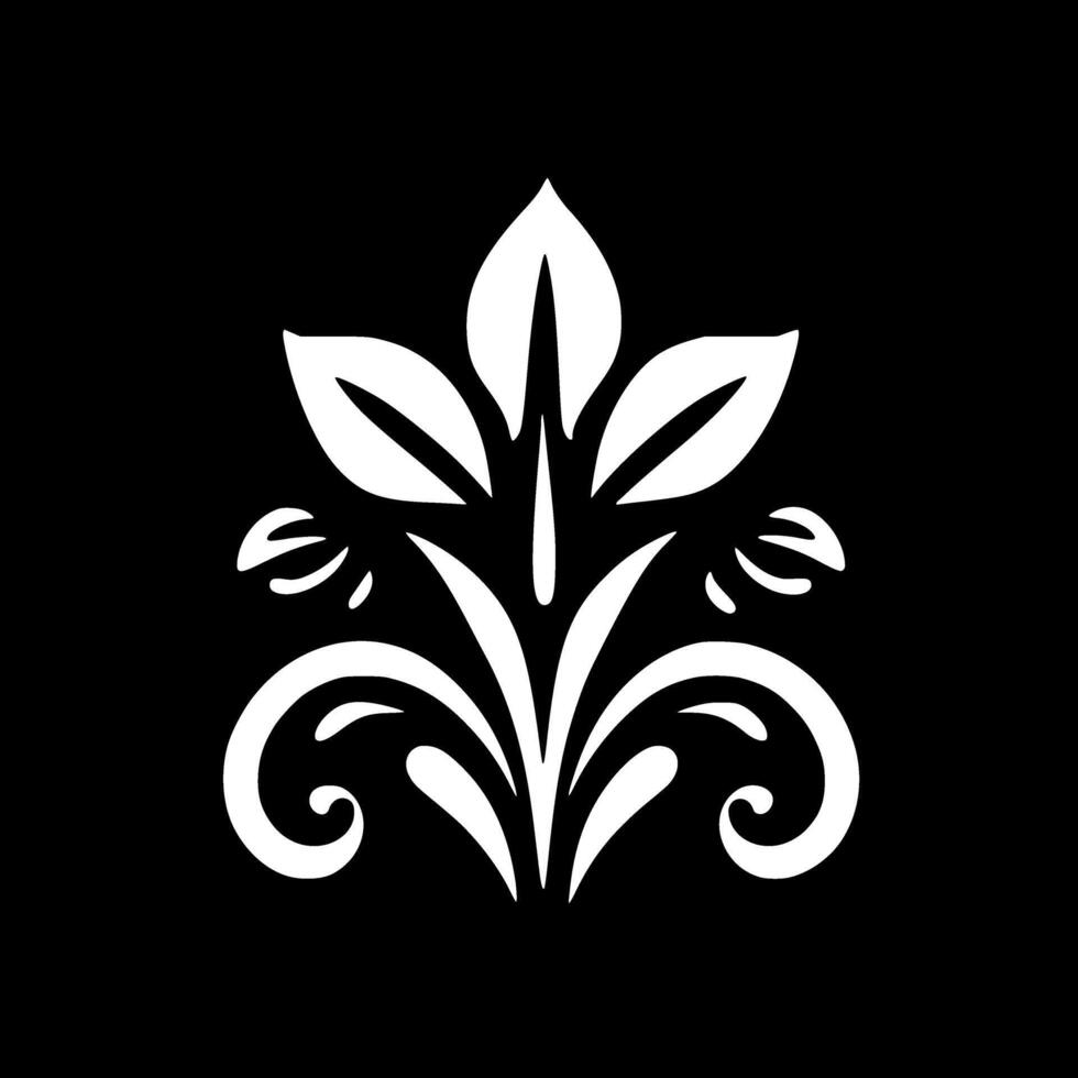 Flower - Black and White Isolated Icon - illustration vector