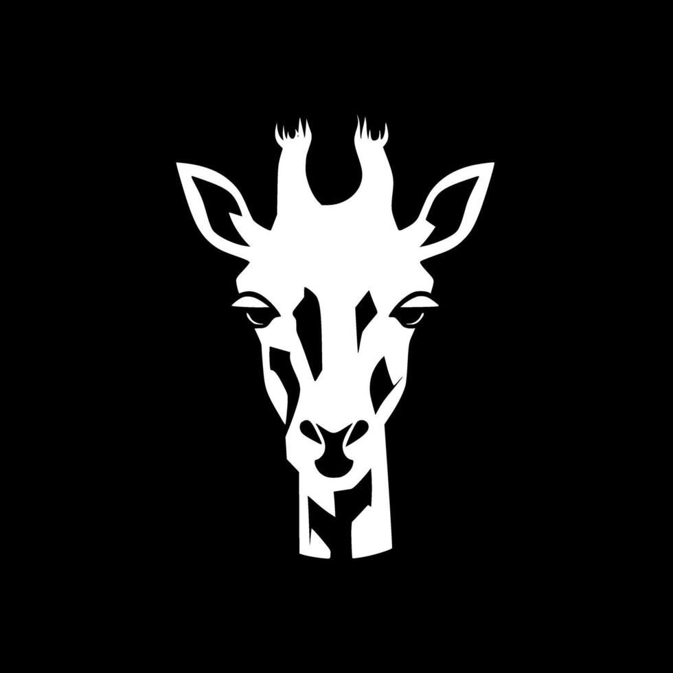 Giraffe, Black and White illustration vector