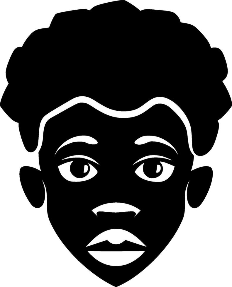 africano - negro y blanco aislado icono - ilustración vector