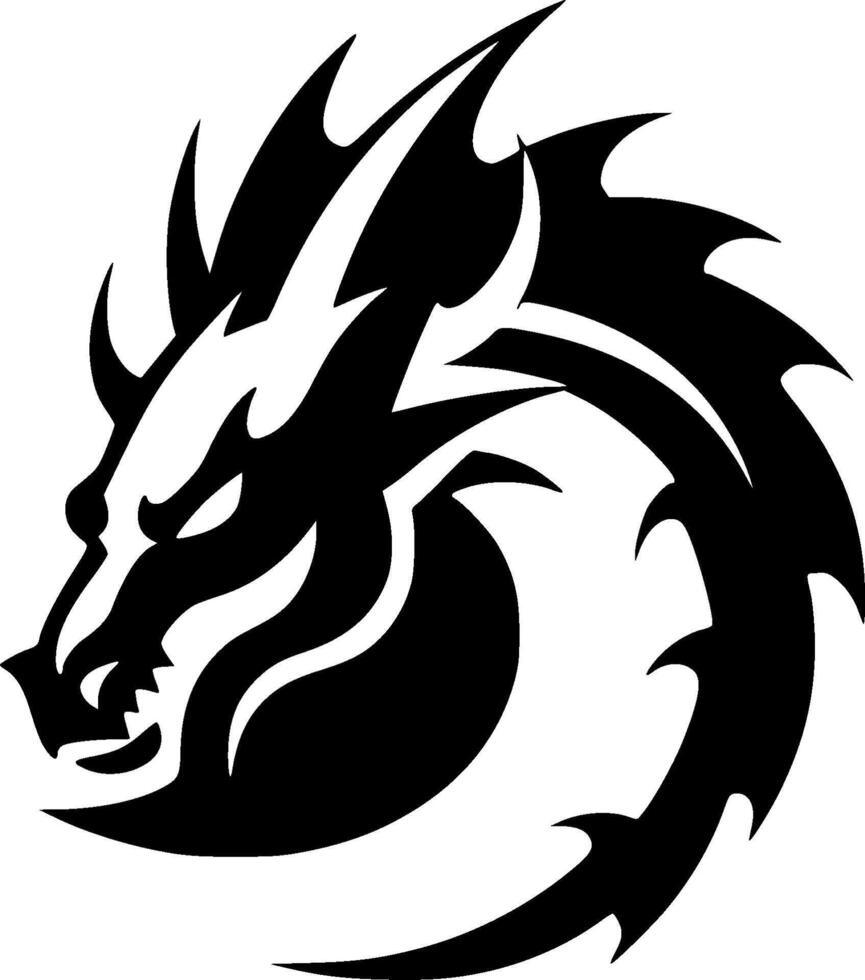Dragon, Minimalist and Simple Silhouette - illustration vector