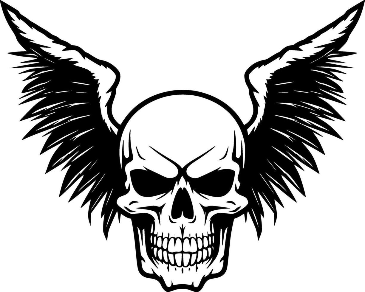 Skull With Wings - High Quality Logo - illustration ideal for T-shirt graphic vector