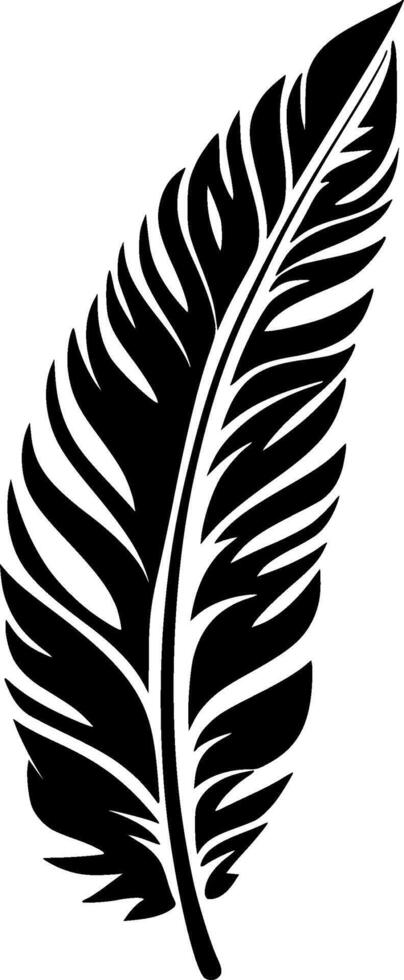 Feather, Black and White illustration vector