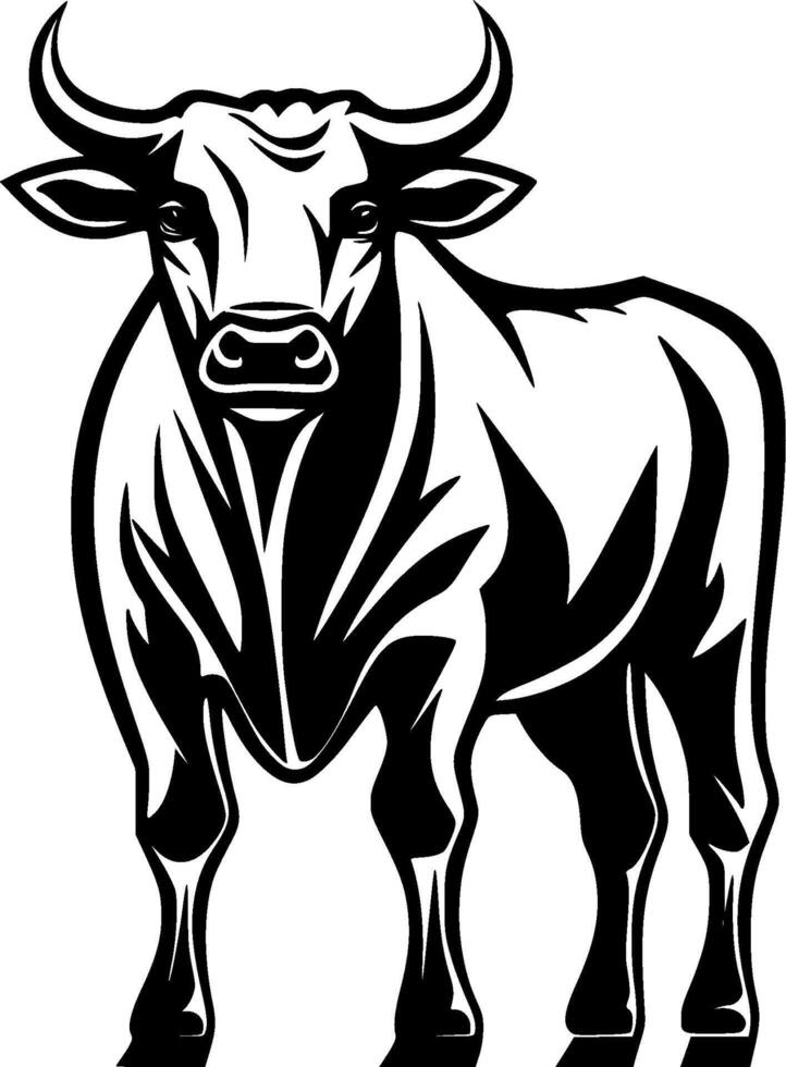 Bull, Minimalist and Simple Silhouette - illustration vector