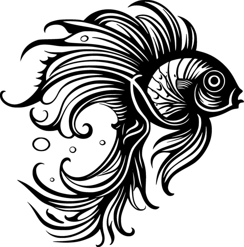 pez, minimalista y sencillo silueta - ilustración vector
