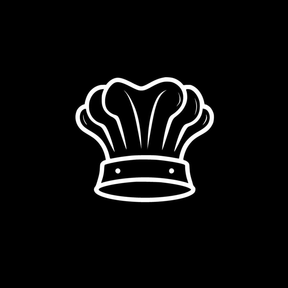 Chef Hat, Black and White illustration vector