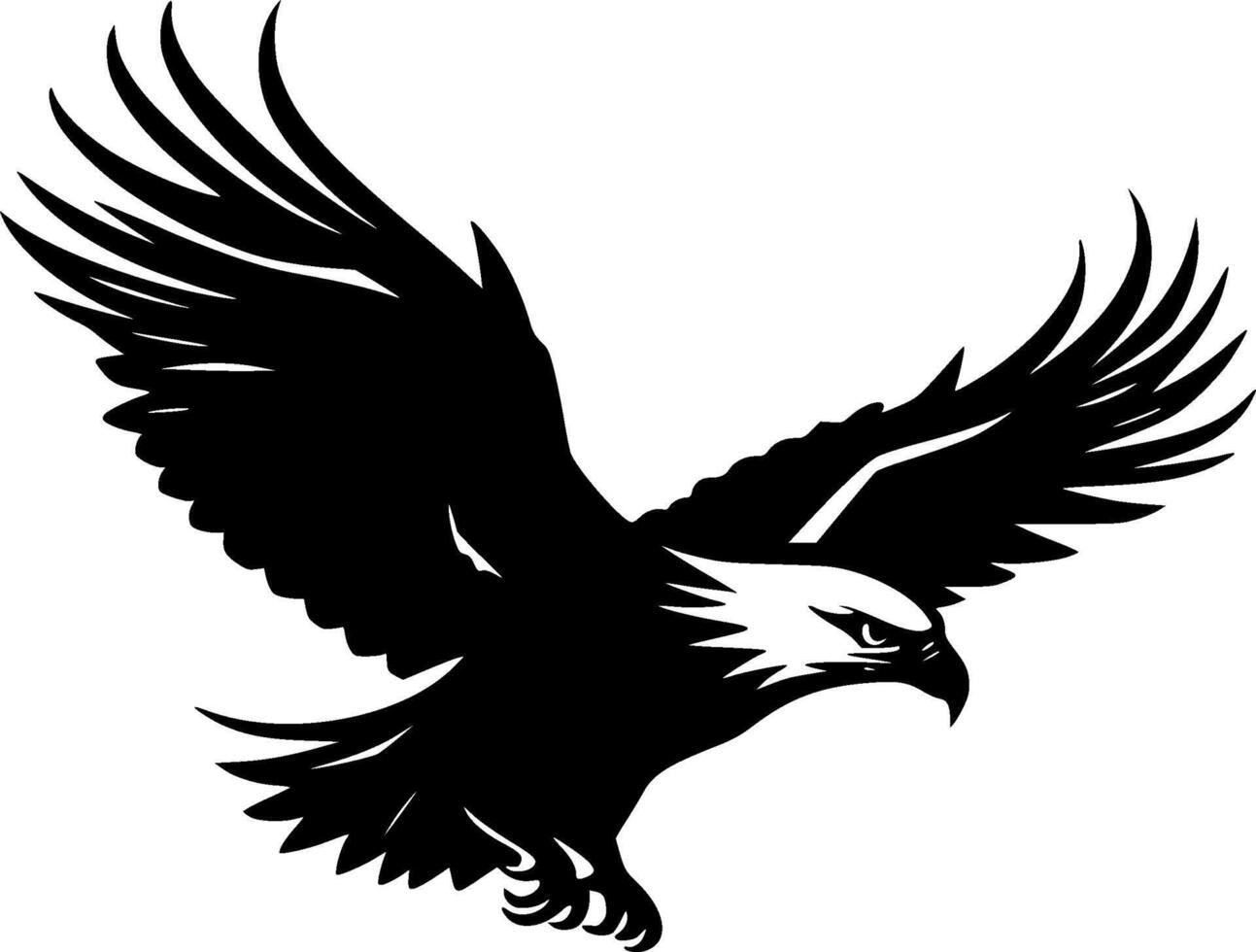 Eagle, Black and White illustration vector