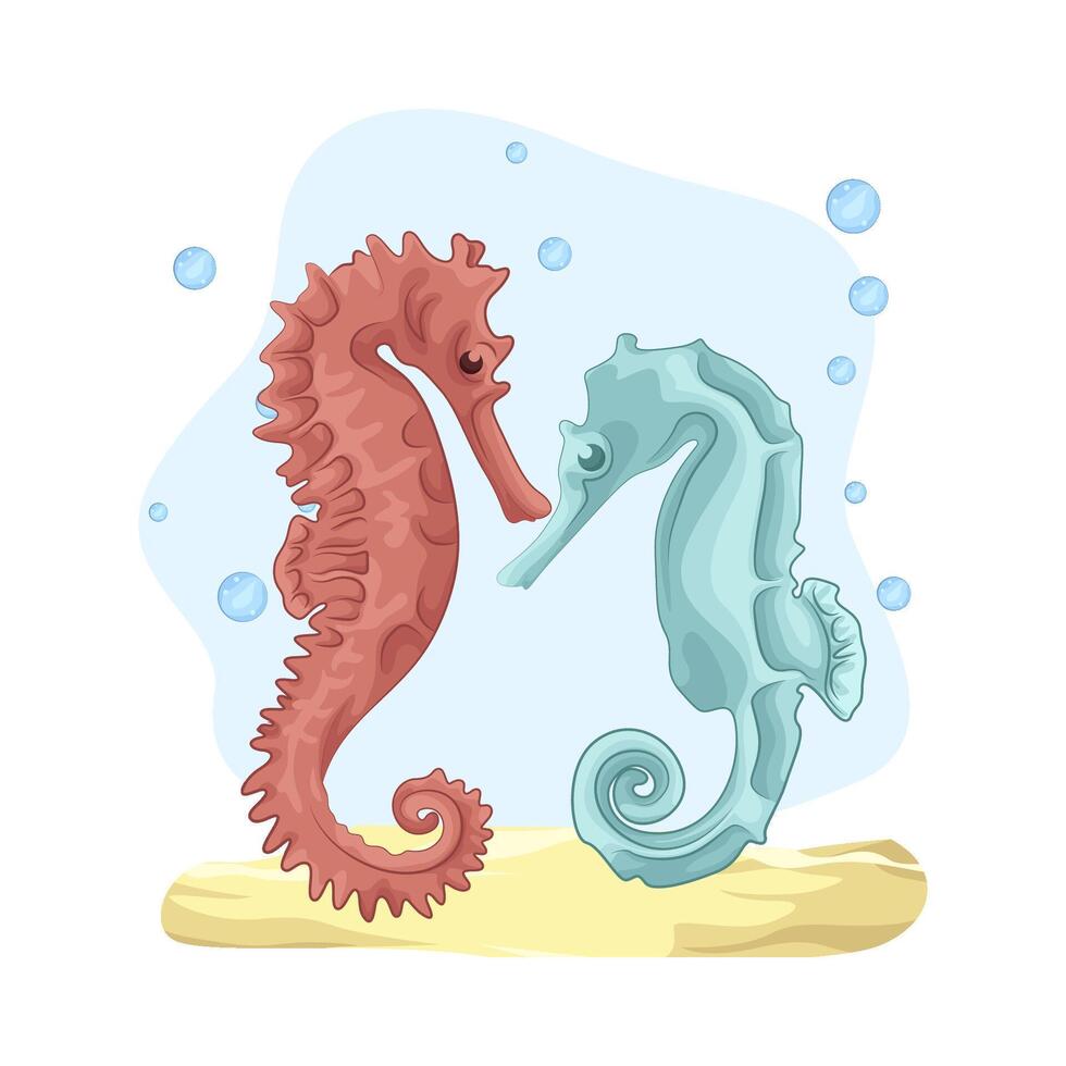 ilustración de caballo de mar vector