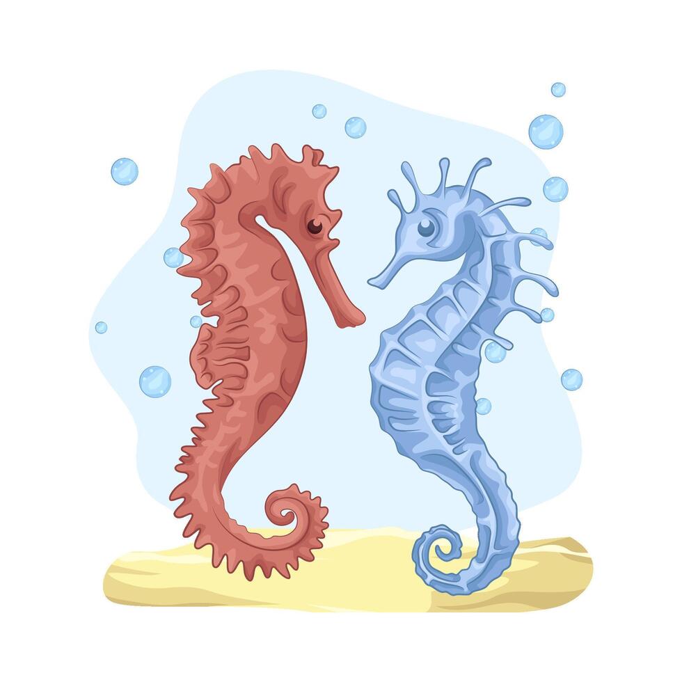 ilustración de caballo de mar vector