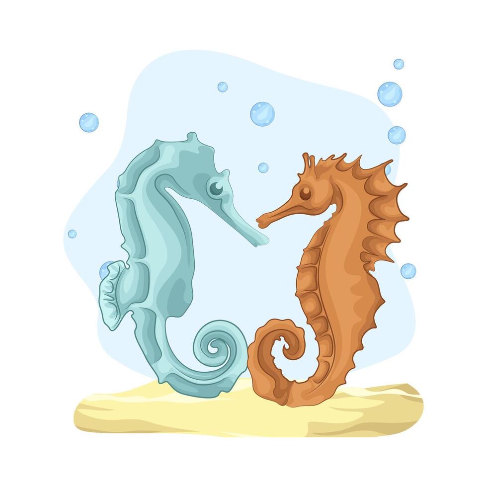 ilustración de caballo de mar vector