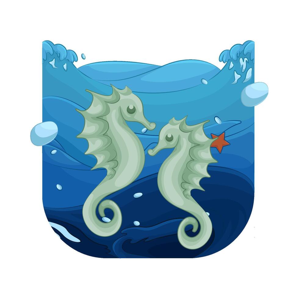 Illustration of seahorse vector