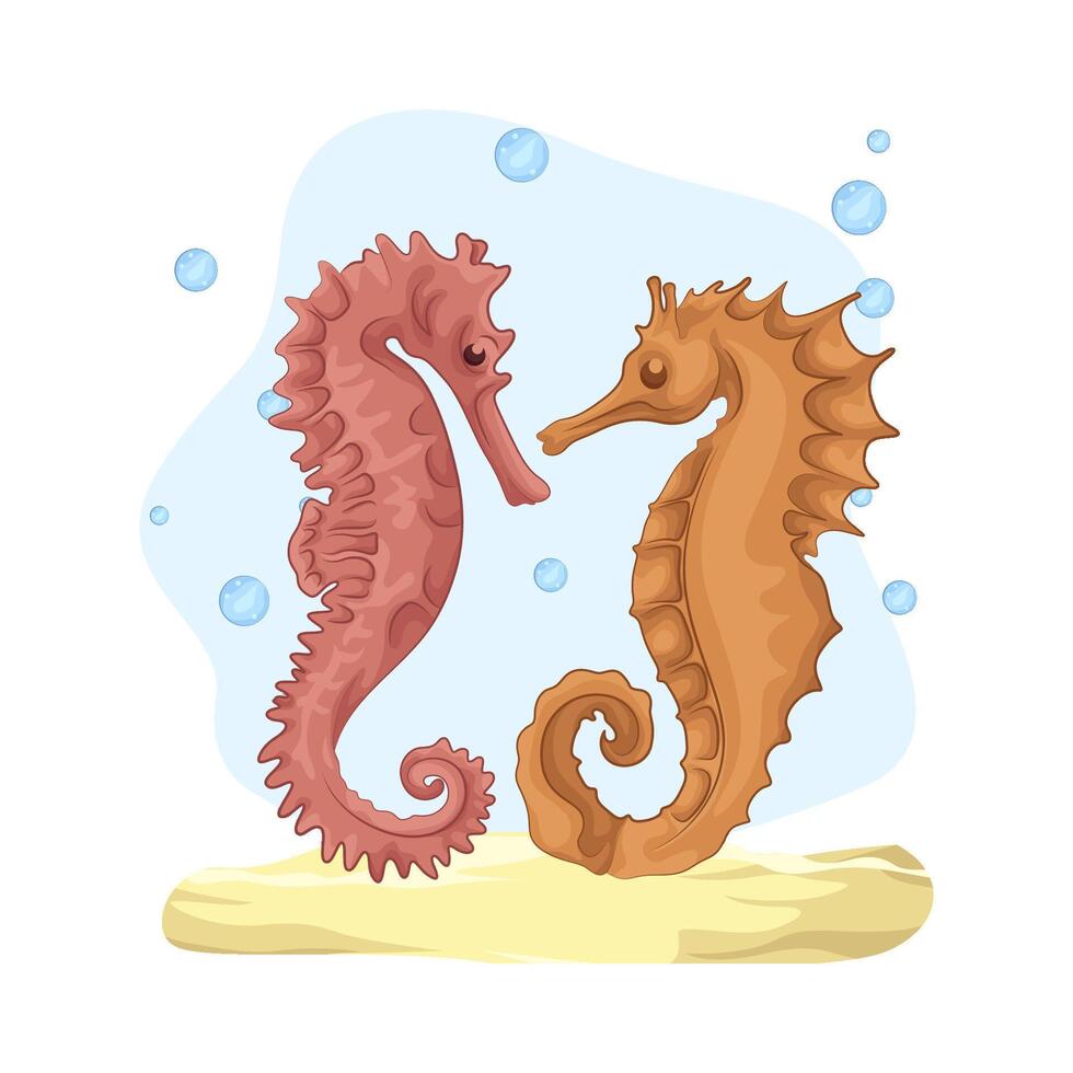 Illustration of seahorse vector