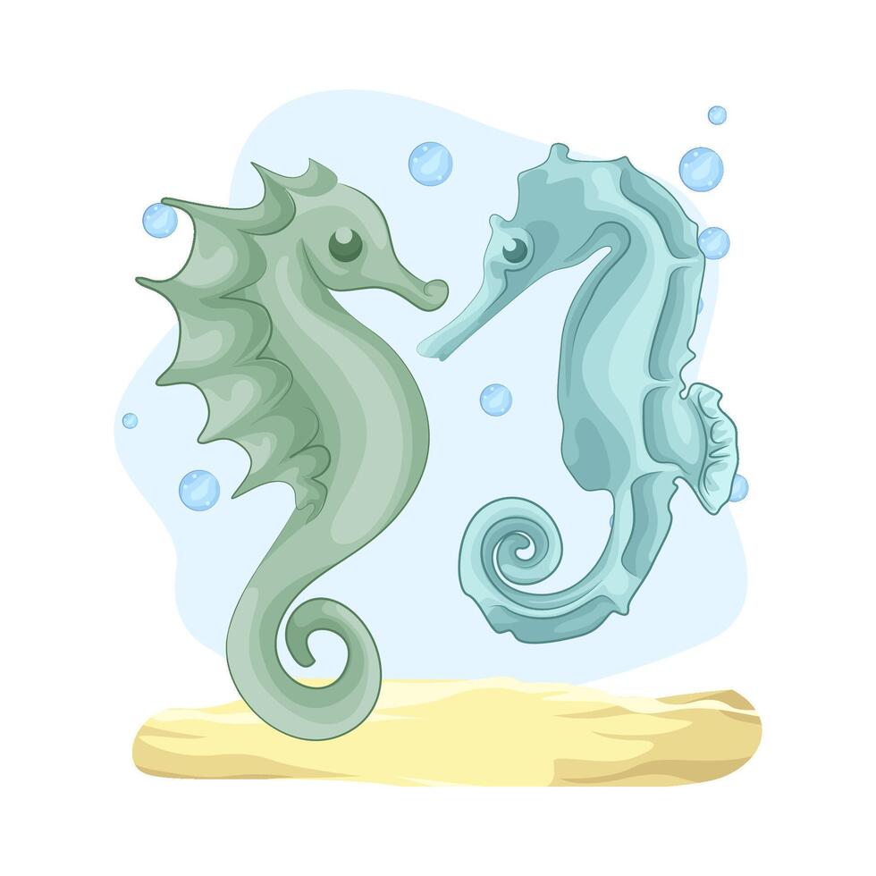 ilustración de caballo de mar vector