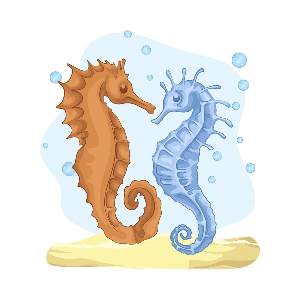 Illustration of seahorse vector