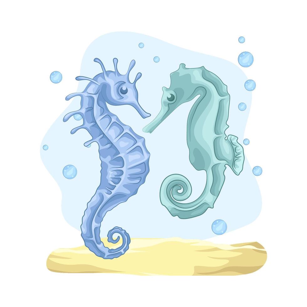 Illustration of seahorse vector