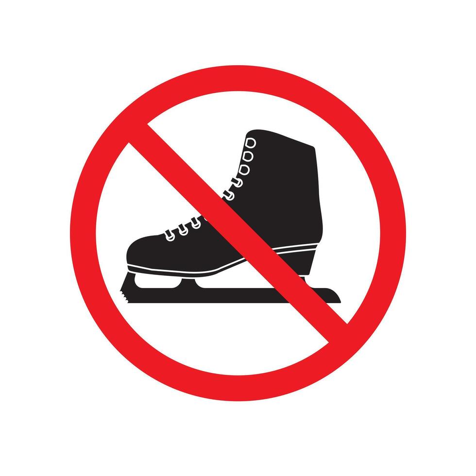 flat No skate symbol crossed in red circle vector