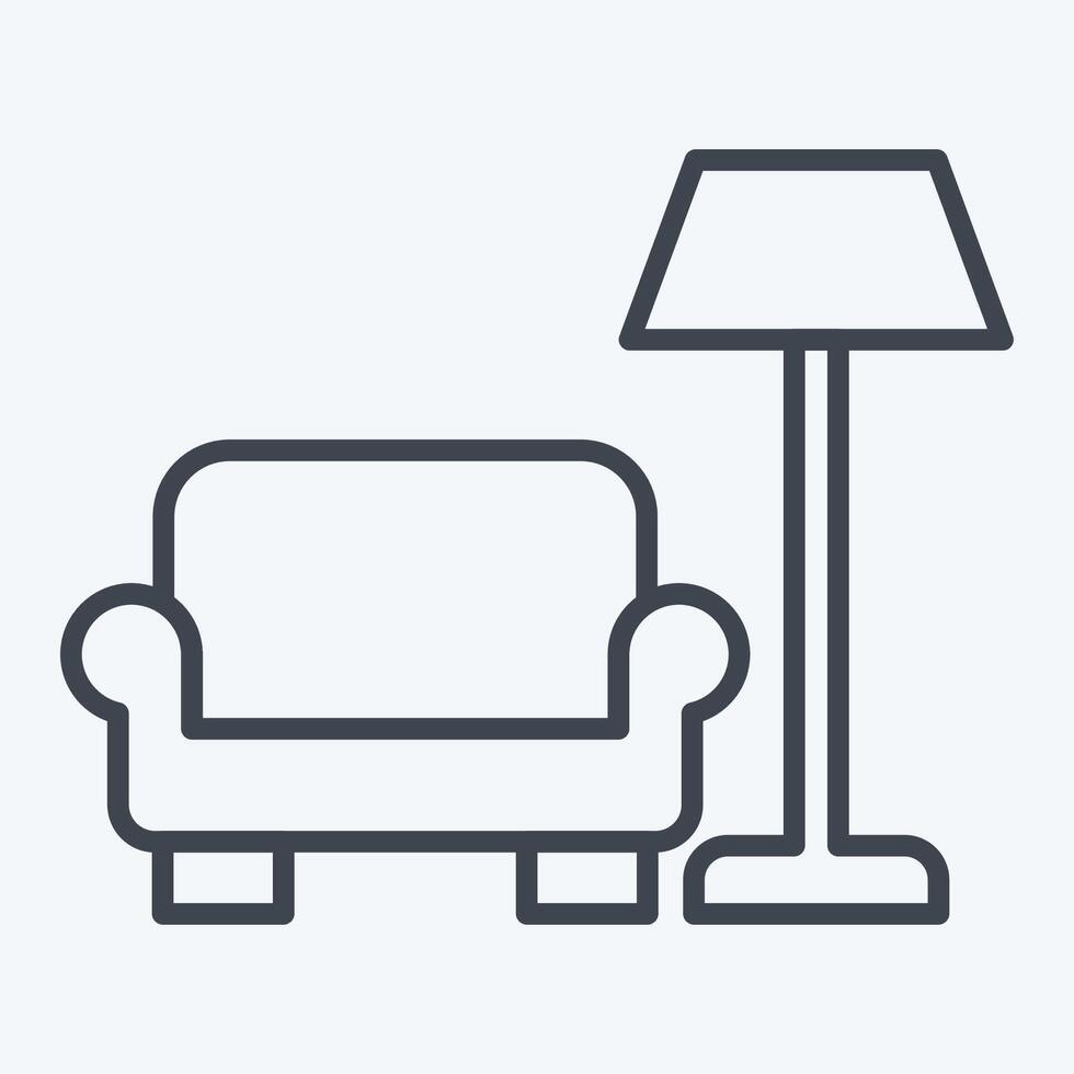 Icon Interiors. related to Photos and Illustrations symbol. line style. simple design illustration vector