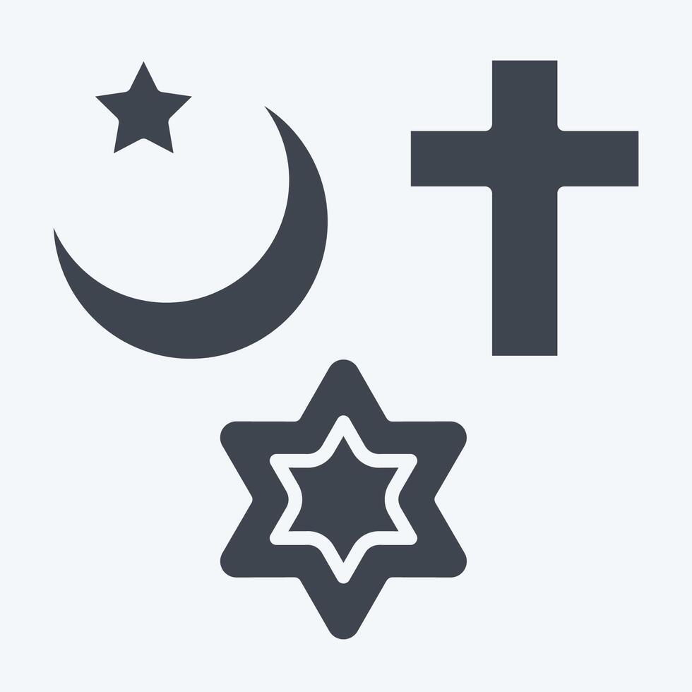 Icon Religion. related to Photos and Illustrations symbol. glyph style. simple design illustration vector