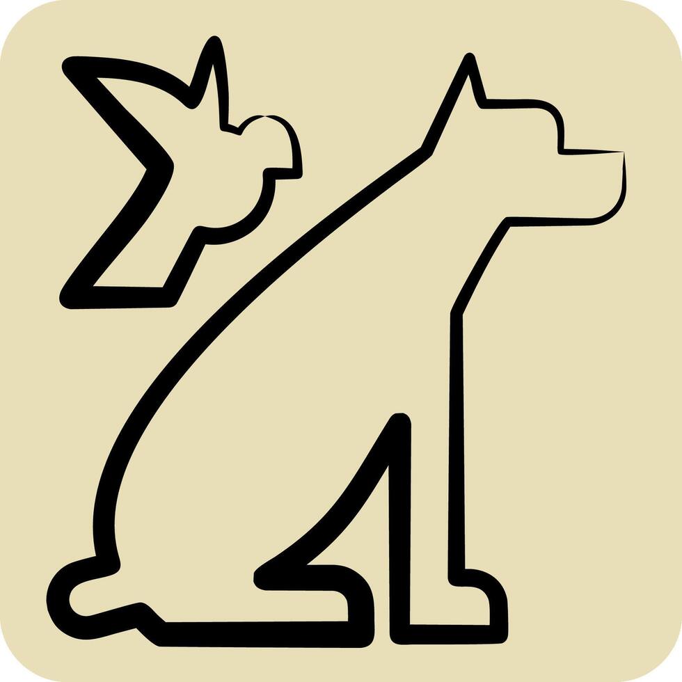 icono animales relacionado a fotos y ilustraciones símbolo. mano dibujado estilo. sencillo diseño ilustración vector