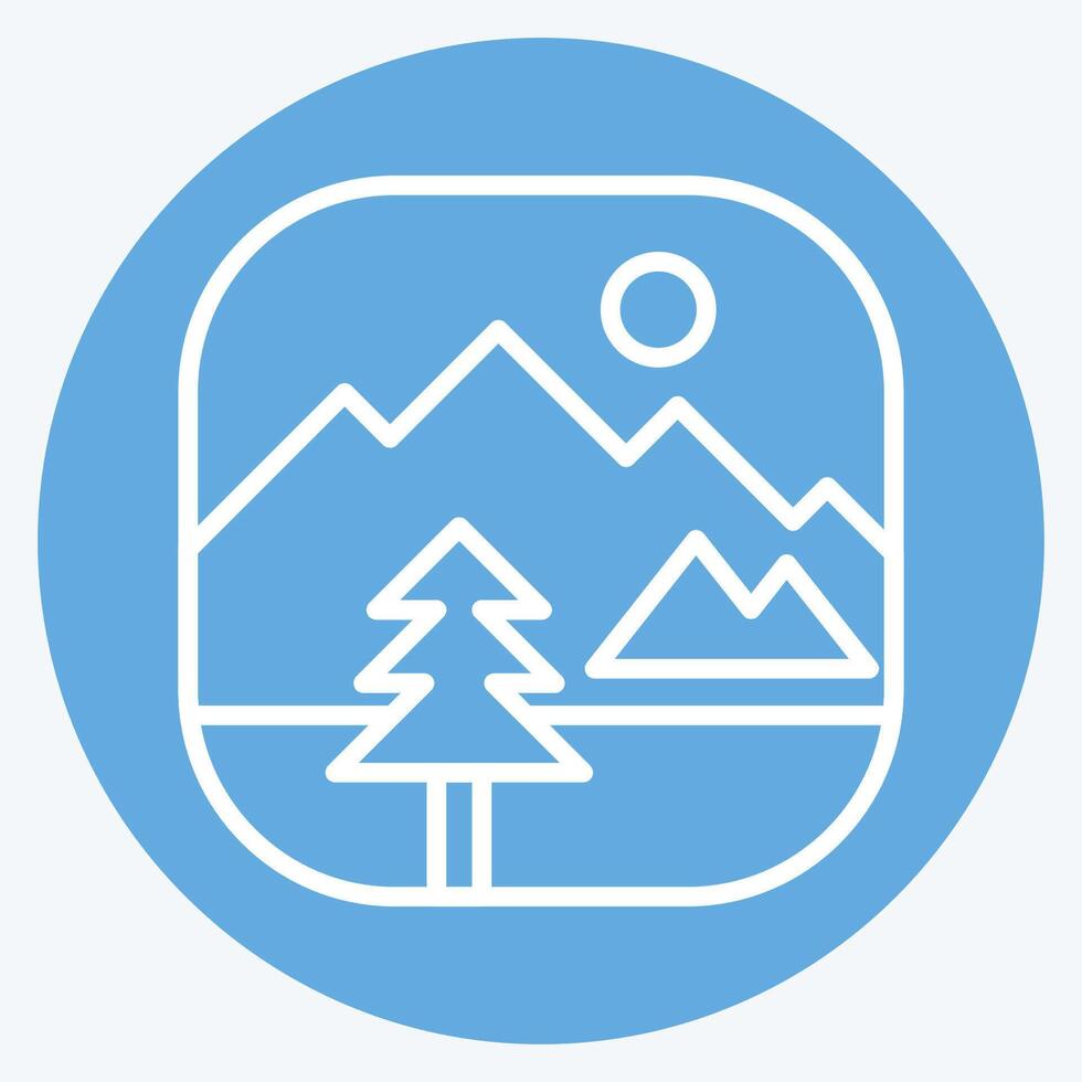 Icon Nature. related to Photos and Illustrations symbol. blue eyes style. simple design illustration vector