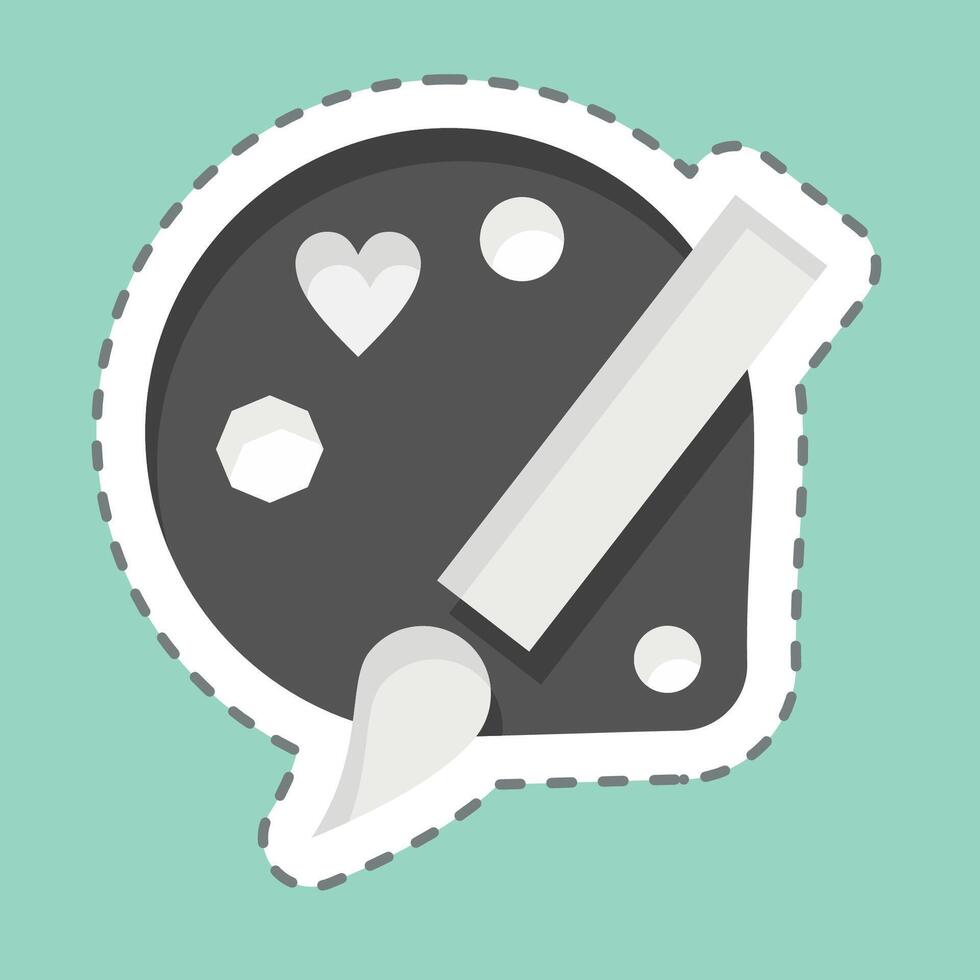 Sticker line cut Art. related to Photos and Illustrations symbol. simple design illustration vector