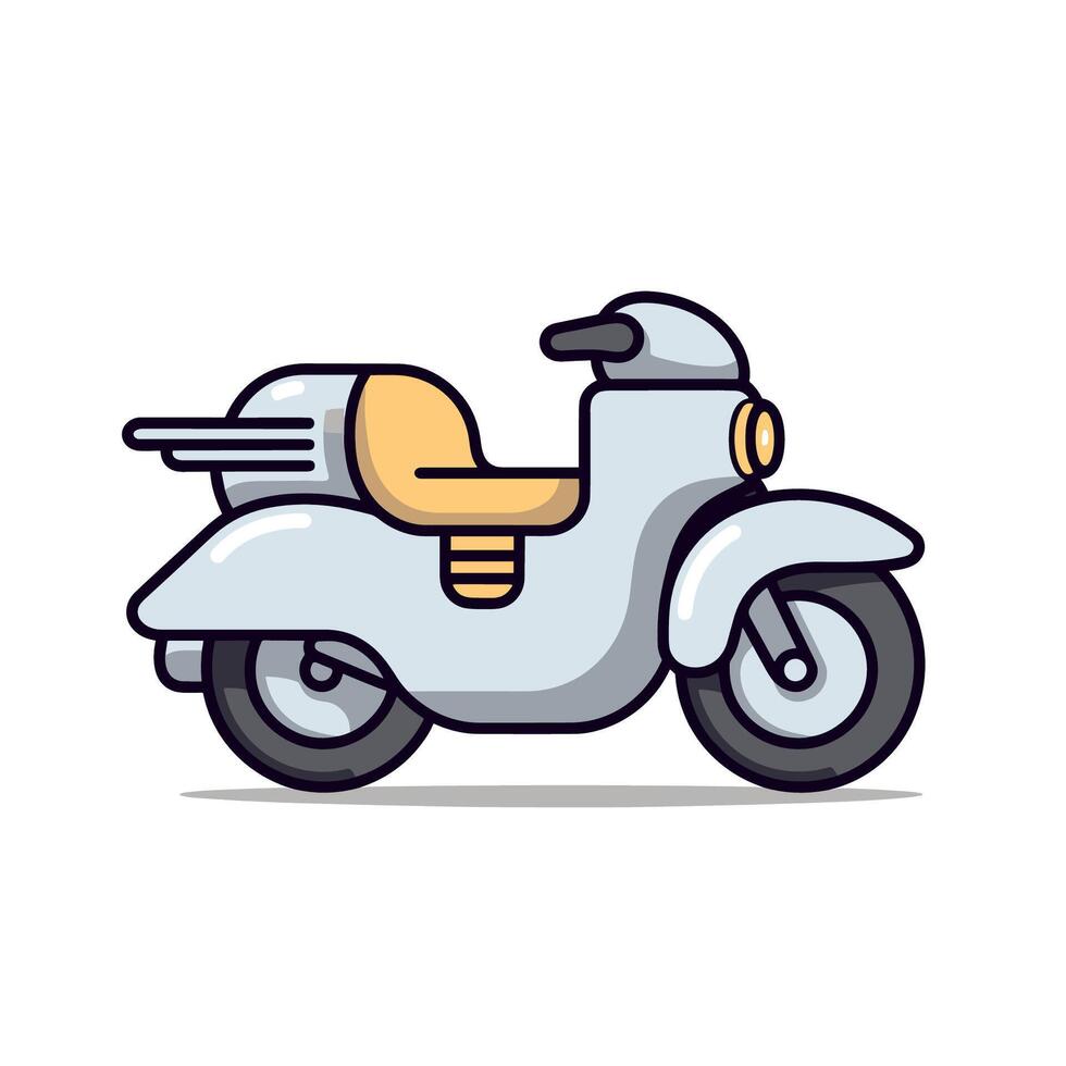 Cute kawaii white motorcycle design vector