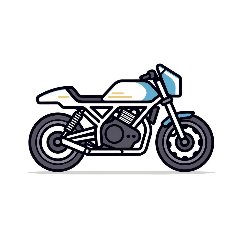 Classic white motorcycle illustration vector