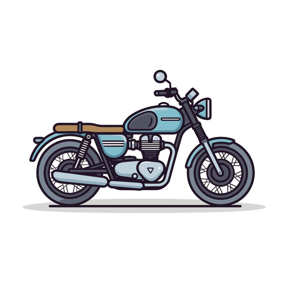 Flat cartoon illustration of motorcycle vector