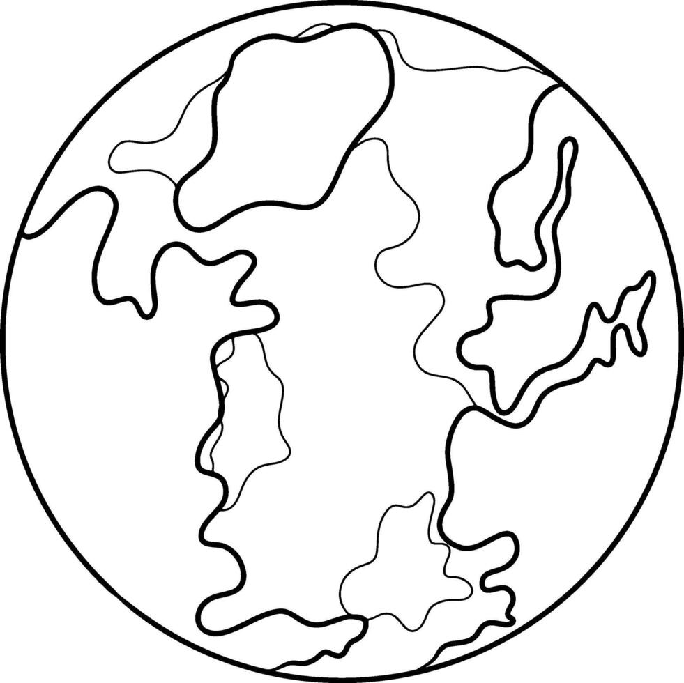 Continuous line drawing of globe earth on transparent background. illustration vector