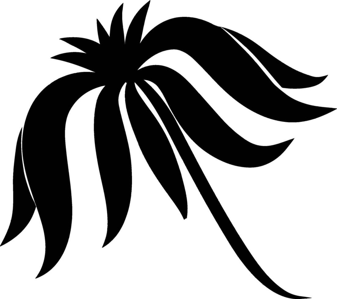 Tropical palm leaves. Hand drawn illustration vector