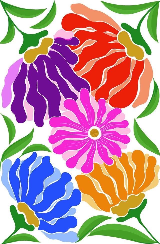 Watercolor painting cosmos flower on transparent background. Hand drawn illustration vector