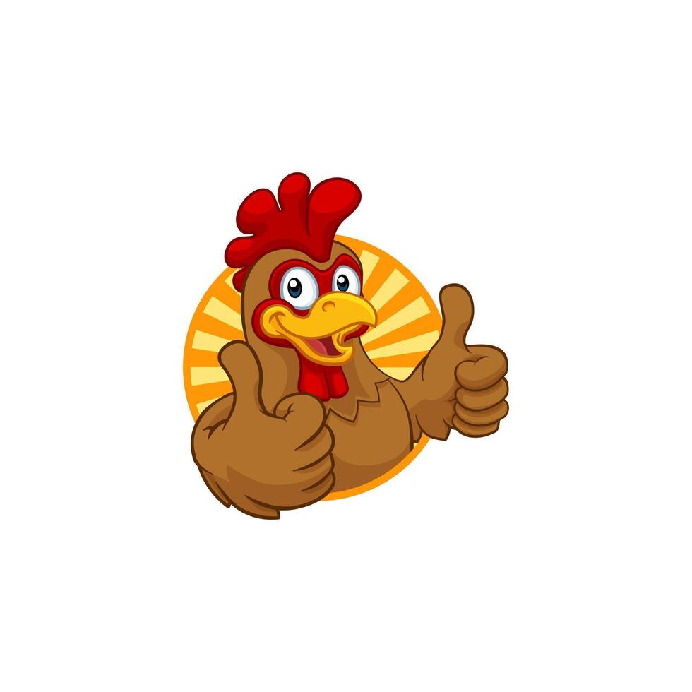 Chicken Cartoon Rooster Cockerel Character vector