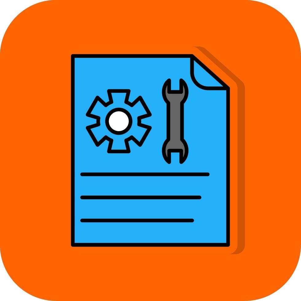 técnico apoyo lleno naranja antecedentes icono vector