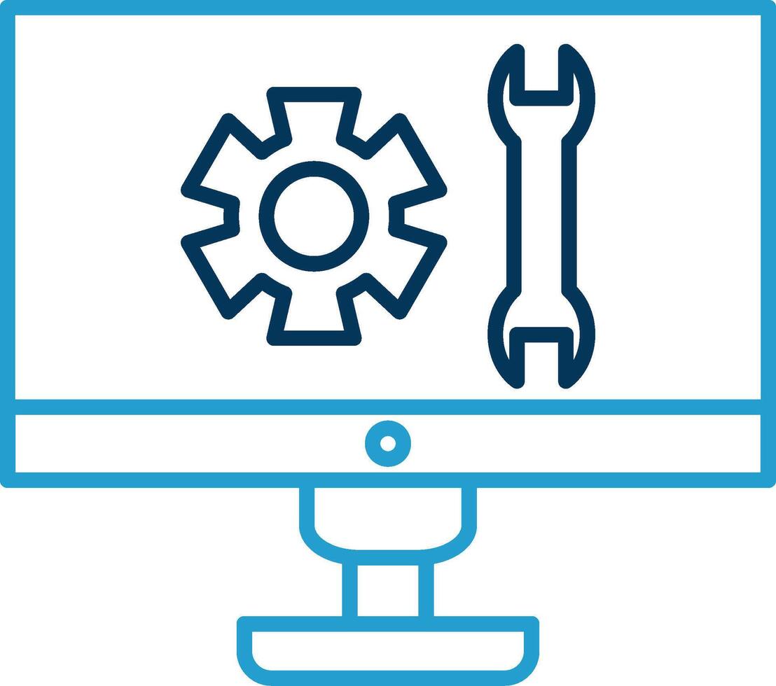 Technical Support Line Blue Two Color Icon vector