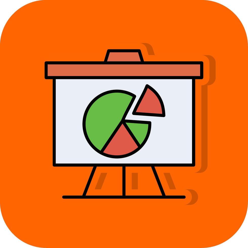 Analytics Filled Orange background Icon vector