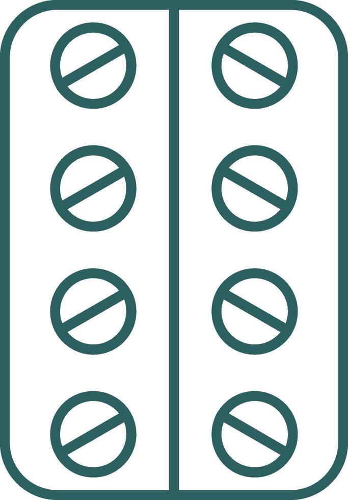 Pill Line Gradient Round Corner Icon vector