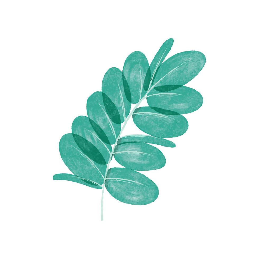 watercolor leave design on white background vector