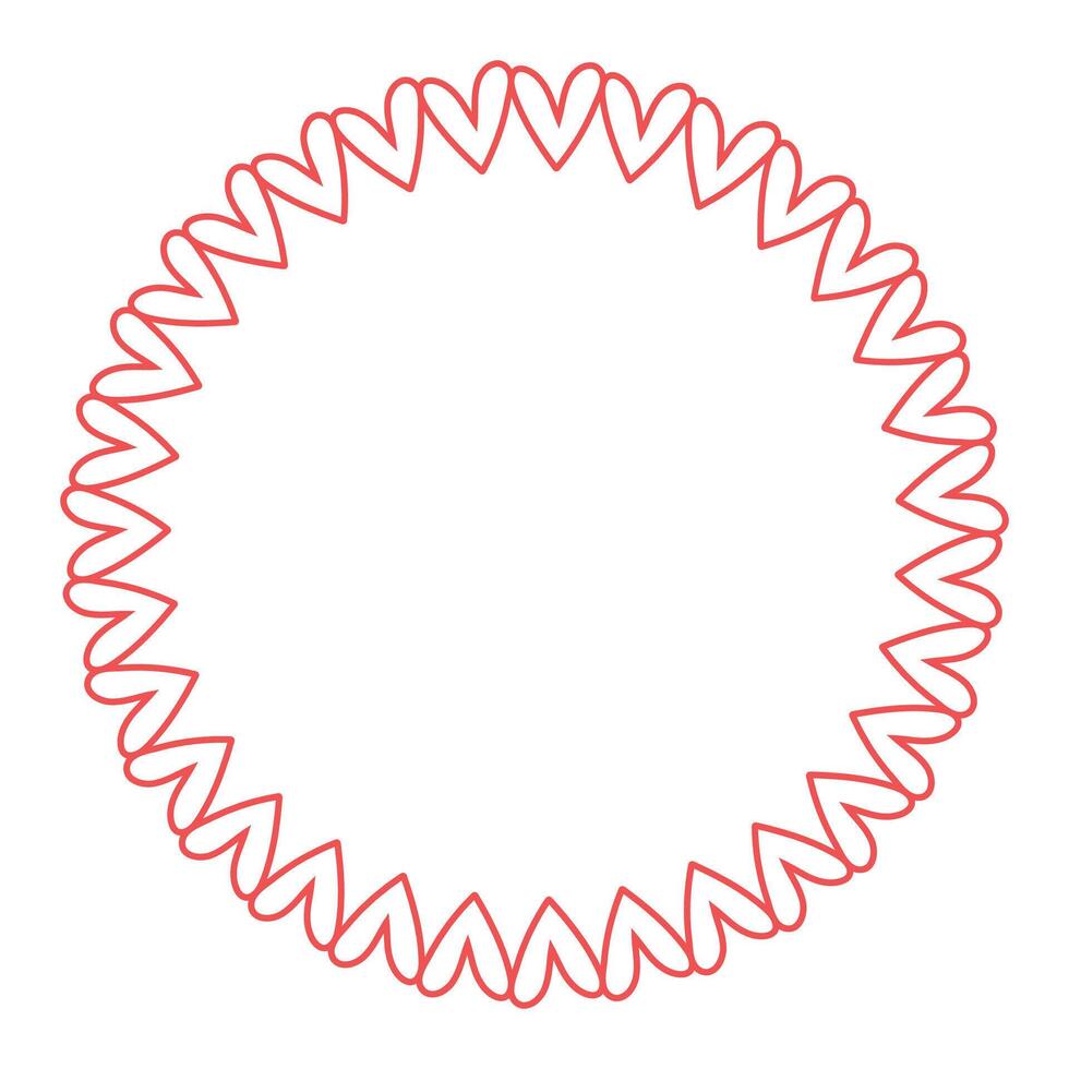 hand drawn hearts border and frame vector