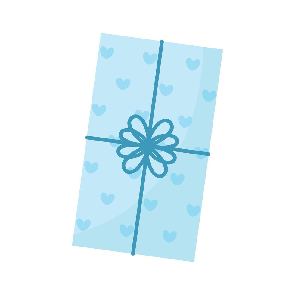 Gift Box With Hearts on white background vector